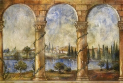 Italská freska 01  - 60x47 cm, exteriér